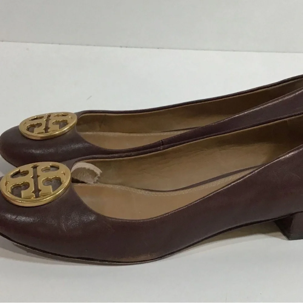 Women’s Tory Burch Chelsea 25mm Brown Leather Ballet Flats Size 6.5M